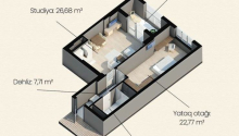 2 otaqlı Yeni tikili, Satış, Bakı, Yasamal, Elmlər Akademiyası