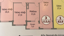 3 otaqlı Yeni tikili, Satış, Bakı, Nərimanov, Nəriman Nərimanov